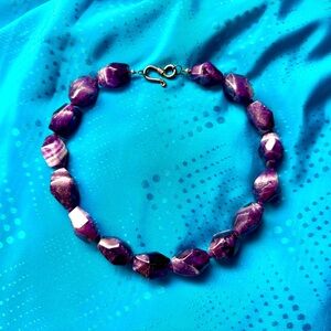 Vintage Artisan Amethyst Crystal Necklace